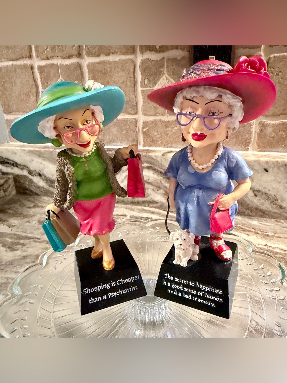 Pair of Biddys Bobblehead Grannies by Mike Dowdall